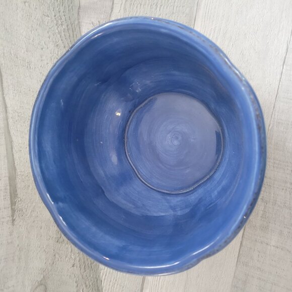 Hand-Painted Floral Ceramic Bowl By Raymond Waites Yellow & Blue 4.5" Diameter D - Picture 4 of 7